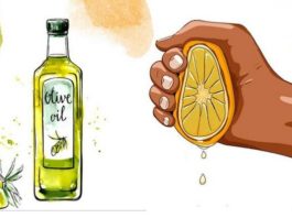 Выжмите 1 лимон, смешайте с 1 столовой ложкой оливкового масла, рецепт долголетия